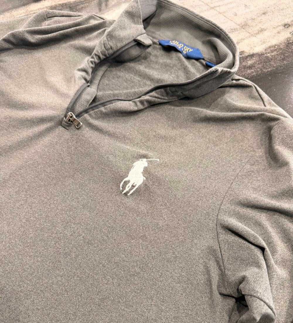 Polo Golf Ralph Lauren AJGA 1/4 Zip Pullover Mens M Gray Big Pony Golf